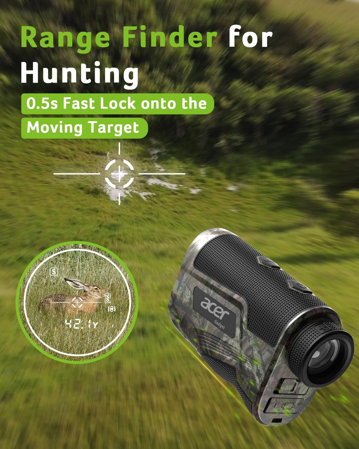 Acer Gadget Golf Rangefinder with Slope - 800/1200Yards Range Finder for Hunting, 6X Magnification with Flag Pole Locking Vibration, Rechargeable Battery with Magnet Stripe, Golf Accessories for Men - digibuy