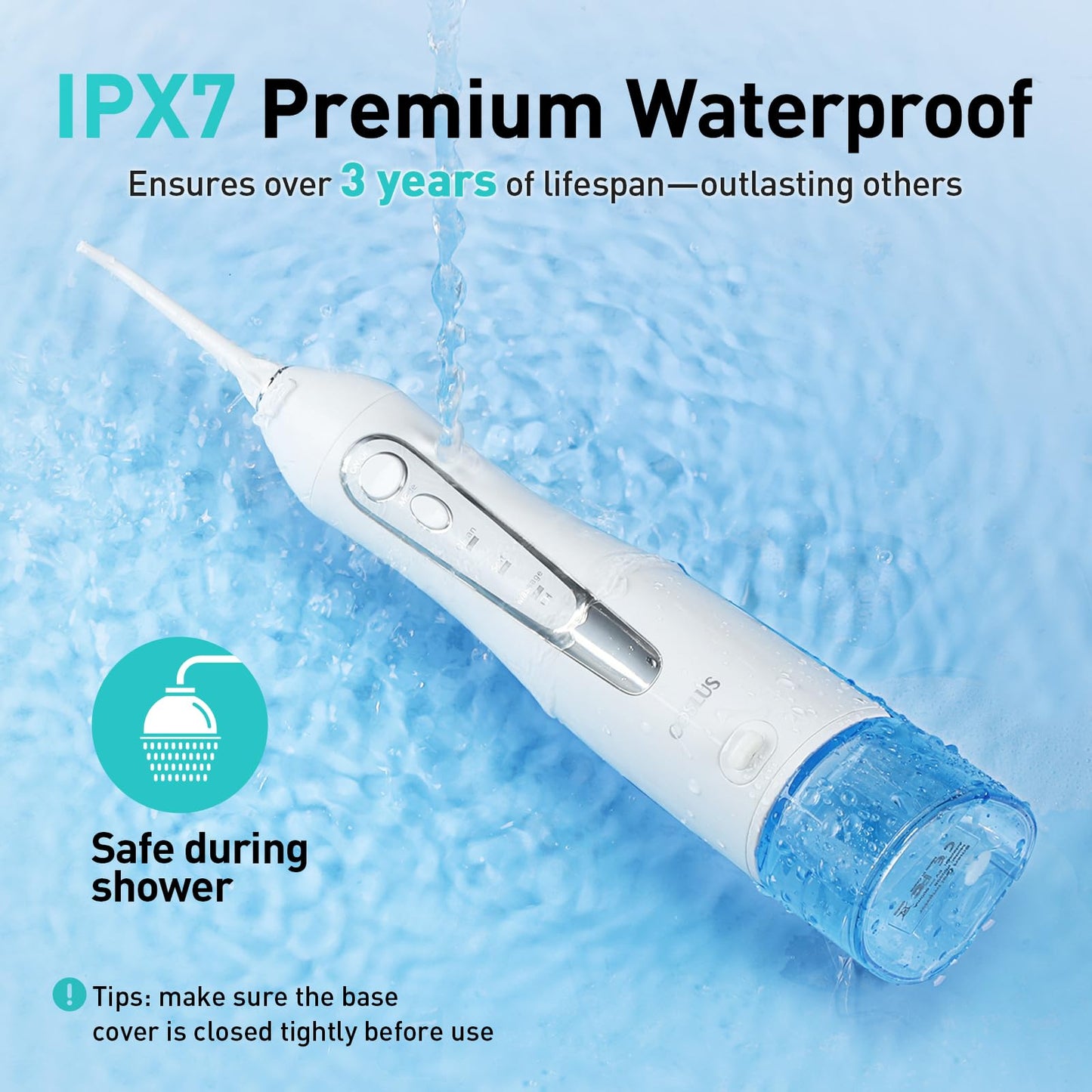 COSLUS Water Dental Flosser Teeth Pick: Portable Cordless Oral Irrigator 300ML Rechargeable Travel Irrigation Cleaner IPX7 Waterproof Electric Flossing Machine for Teeth Cleaning C20(F5020E) - digibuy