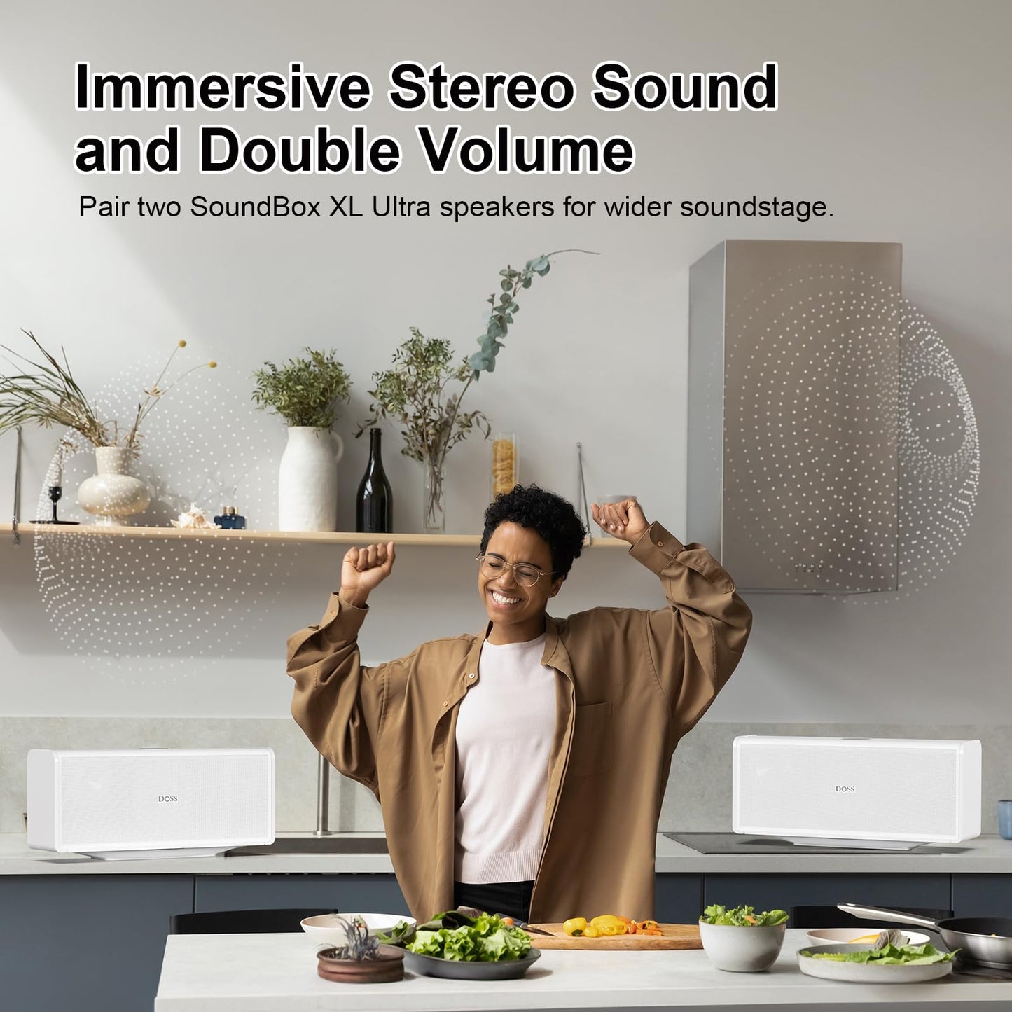 DOSS SoundBox Ultra Bluetooth Speaker with 2.1 Channel Audio, 80W Superior Sound with Deep Bass, Two DSP Technologies, 18H Playtime, BT 5.3, Wireless for Home, Office, Room - Blue - digibuy