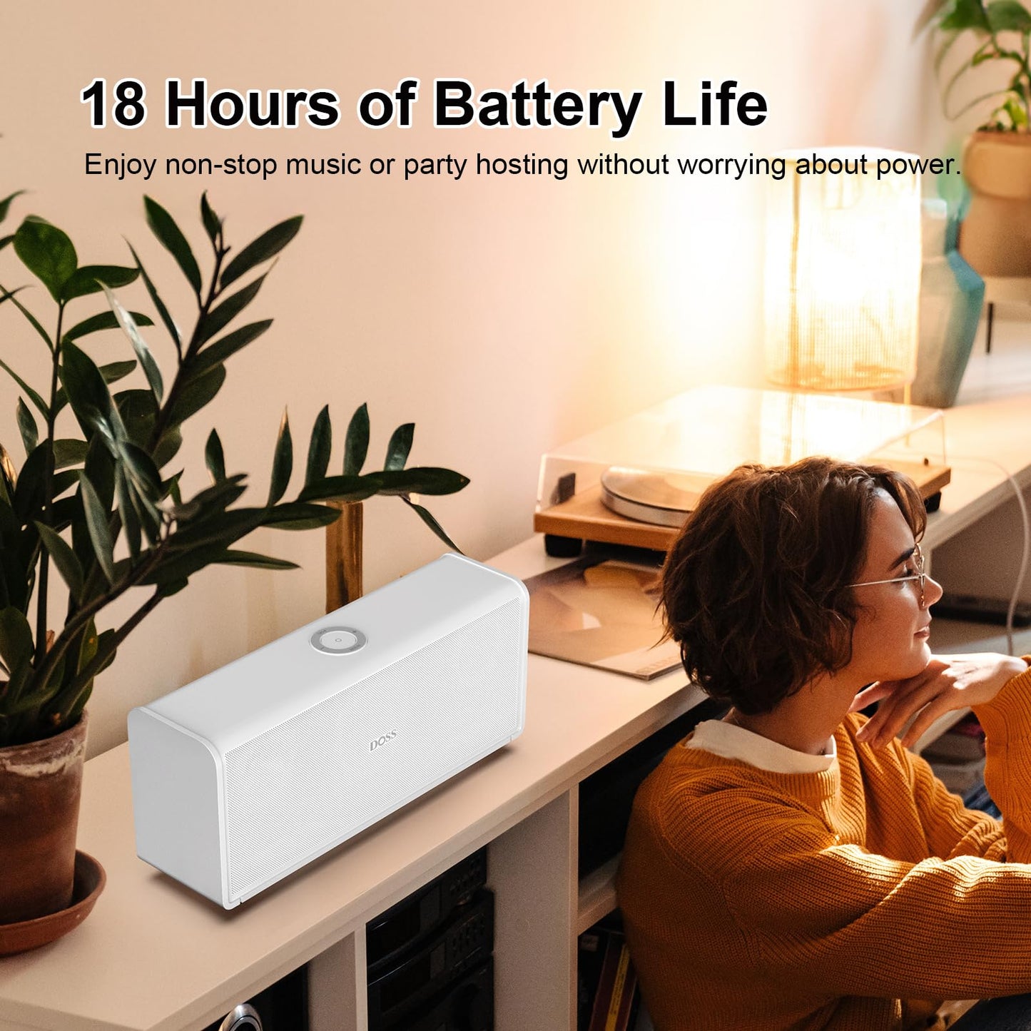 DOSS SoundBox Ultra Bluetooth Speaker with 2.1 Channel Audio, 80W Superior Sound with Deep Bass, Two DSP Technologies, 18H Playtime, BT 5.3, Wireless for Home, Office, Room - Blue - digibuy