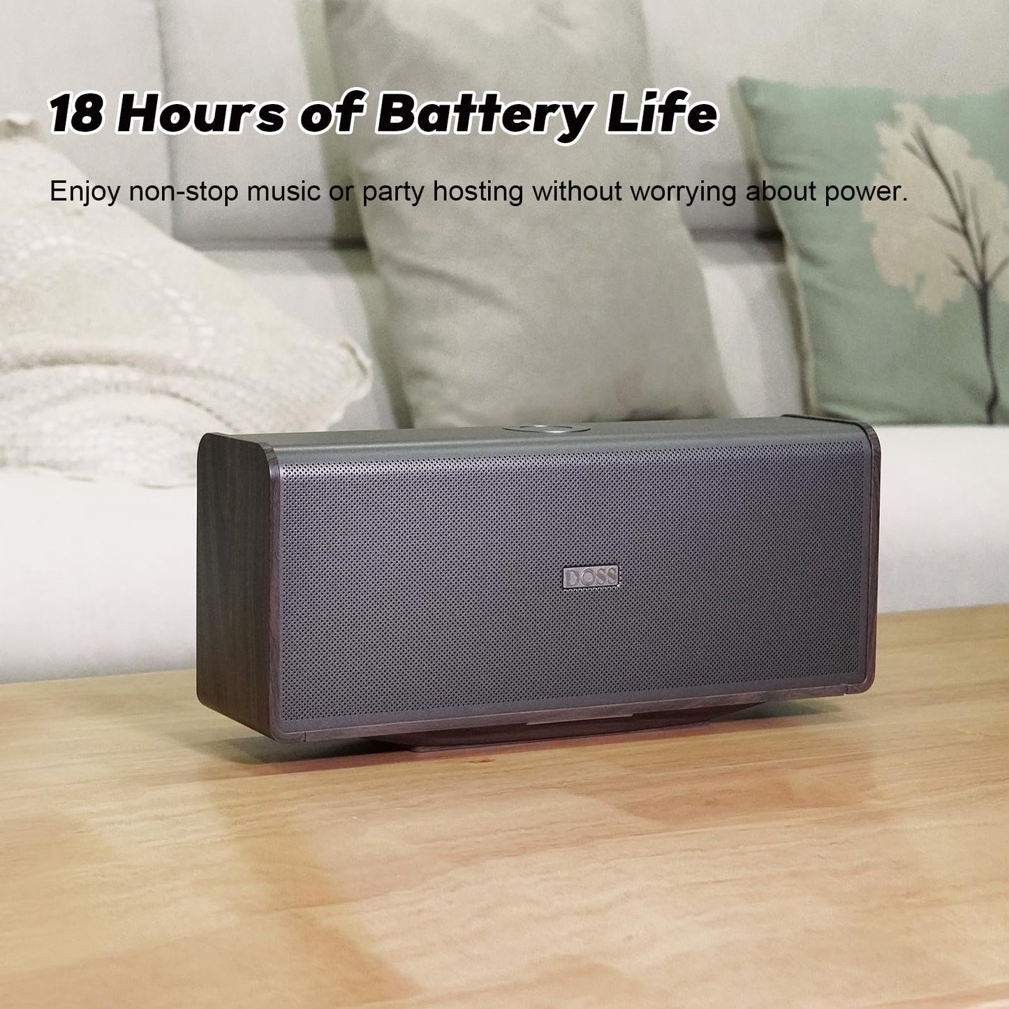 DOSS SoundBox Ultra Bluetooth Speaker with 2.1 Channel Audio, 80W Superior Sound with Deep Bass, Two DSP Technologies, 18H Playtime, BT 5.3, Wireless for Home, Office, Room - Blue - digibuy