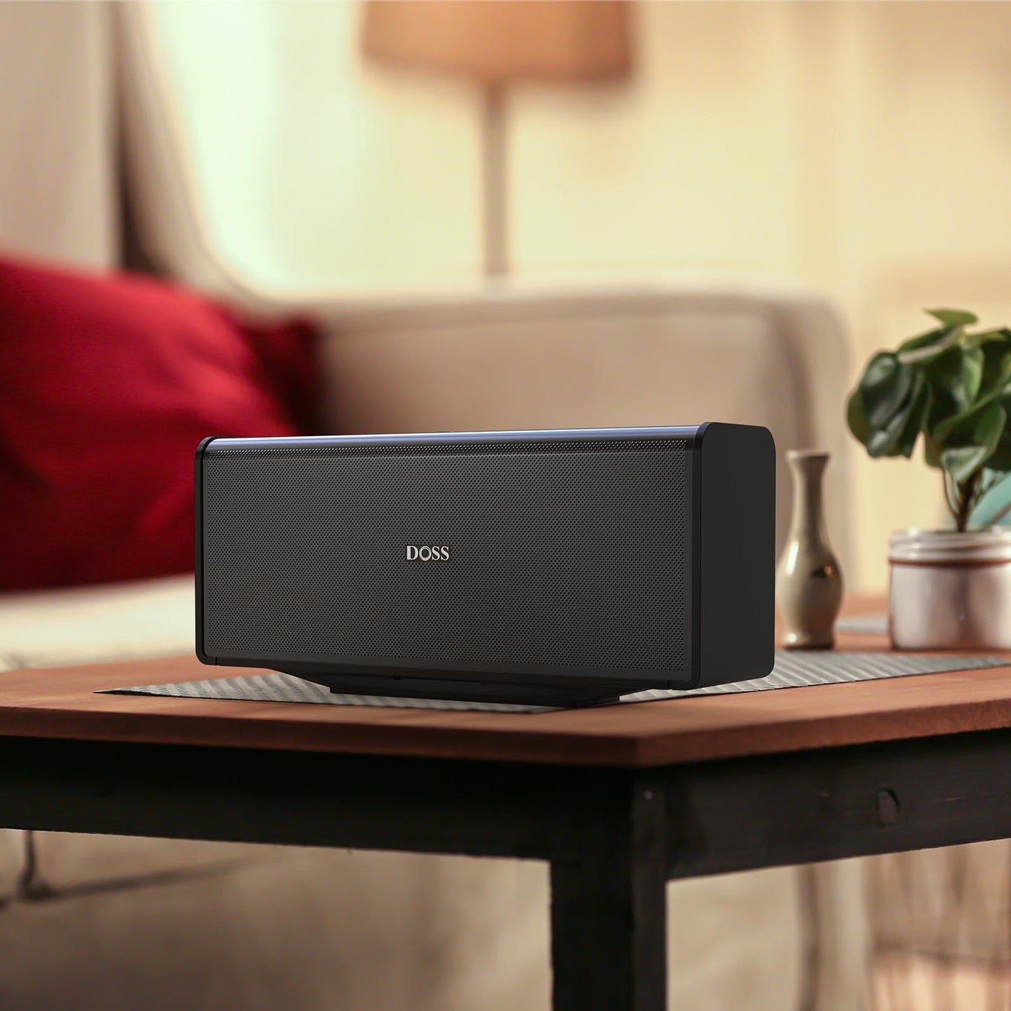 DOSS SoundBox Ultra Bluetooth Speaker with 2.1 Channel Audio, 80W Superior Sound with Deep Bass, Two DSP Technologies, 18H Playtime, BT 5.3, Wireless for Home, Office, Room - Blue - digibuy