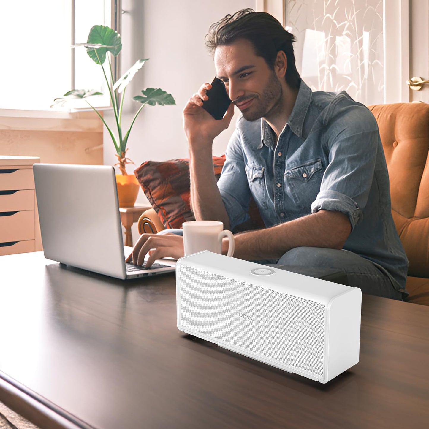 DOSS SoundBox Ultra Bluetooth Speaker with 2.1 Channel Audio, 80W Superior Sound with Deep Bass, Two DSP Technologies, 18H Playtime, BT 5.3, Wireless for Home, Office, Room - Blue - digibuy