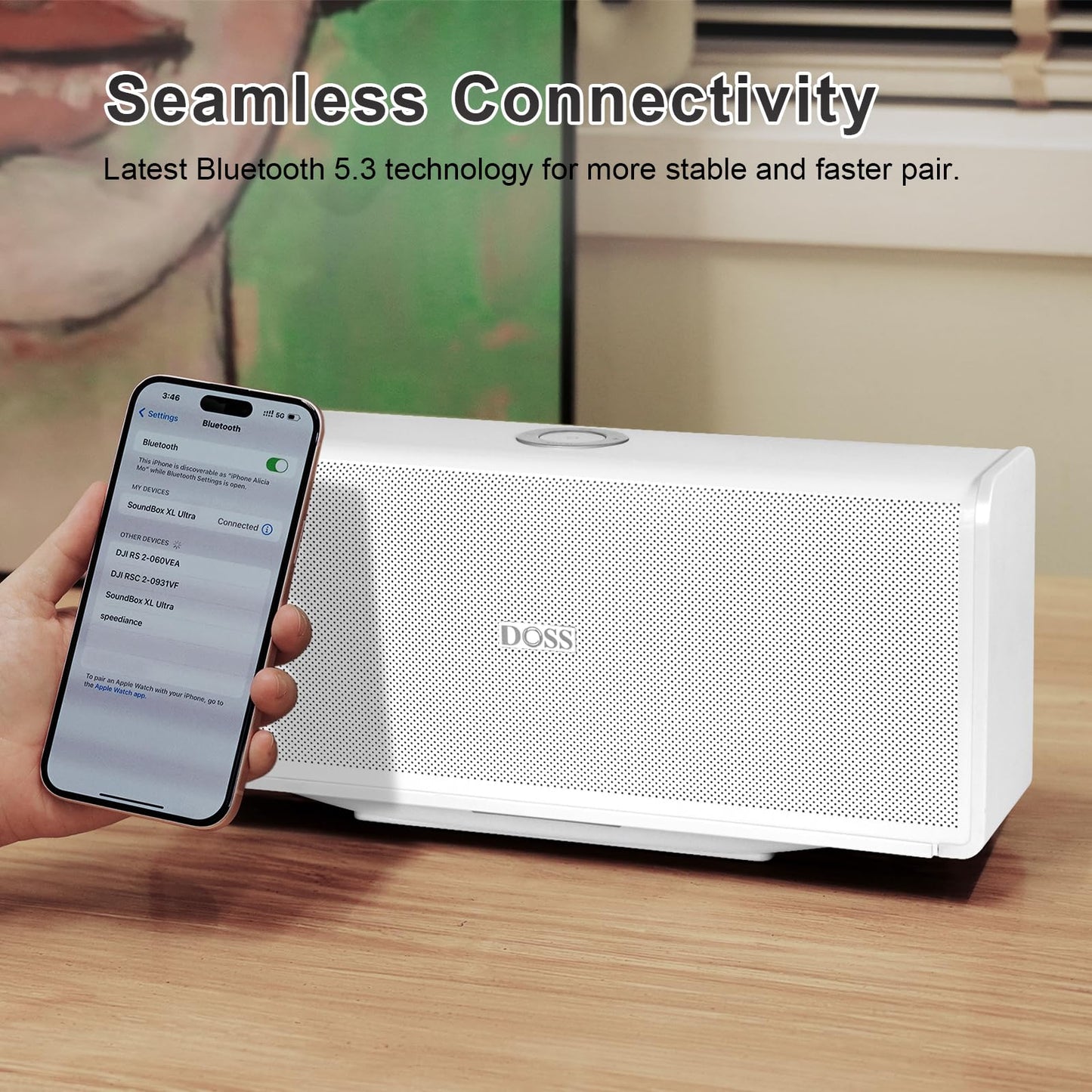 DOSS SoundBox Ultra Bluetooth Speaker with 2.1 Channel Audio, 80W Superior Sound with Deep Bass, Two DSP Technologies, 18H Playtime, BT 5.3, Wireless for Home, Office, Room - Blue - digibuy