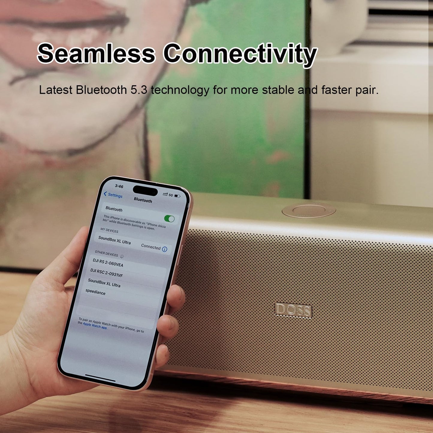 DOSS SoundBox Ultra Bluetooth Speaker with 2.1 Channel Audio, 80W Superior Sound with Deep Bass, Two DSP Technologies, 18H Playtime, BT 5.3, Wireless for Home, Office, Room - Blue - digibuy