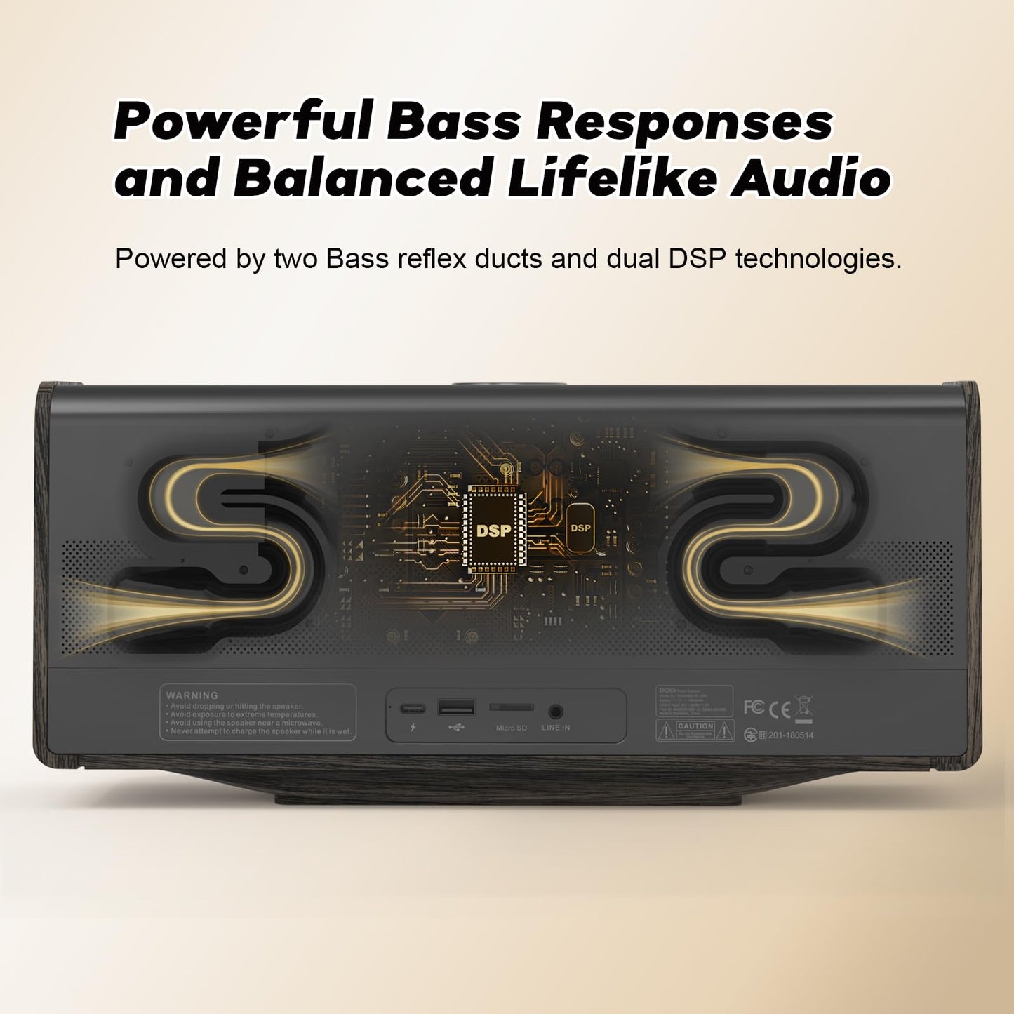 DOSS SoundBox Ultra Bluetooth Speaker with 2.1 Channel Audio, 80W Superior Sound with Deep Bass, Two DSP Technologies, 18H Playtime, BT 5.3, Wireless for Home, Office, Room - Blue - digibuy