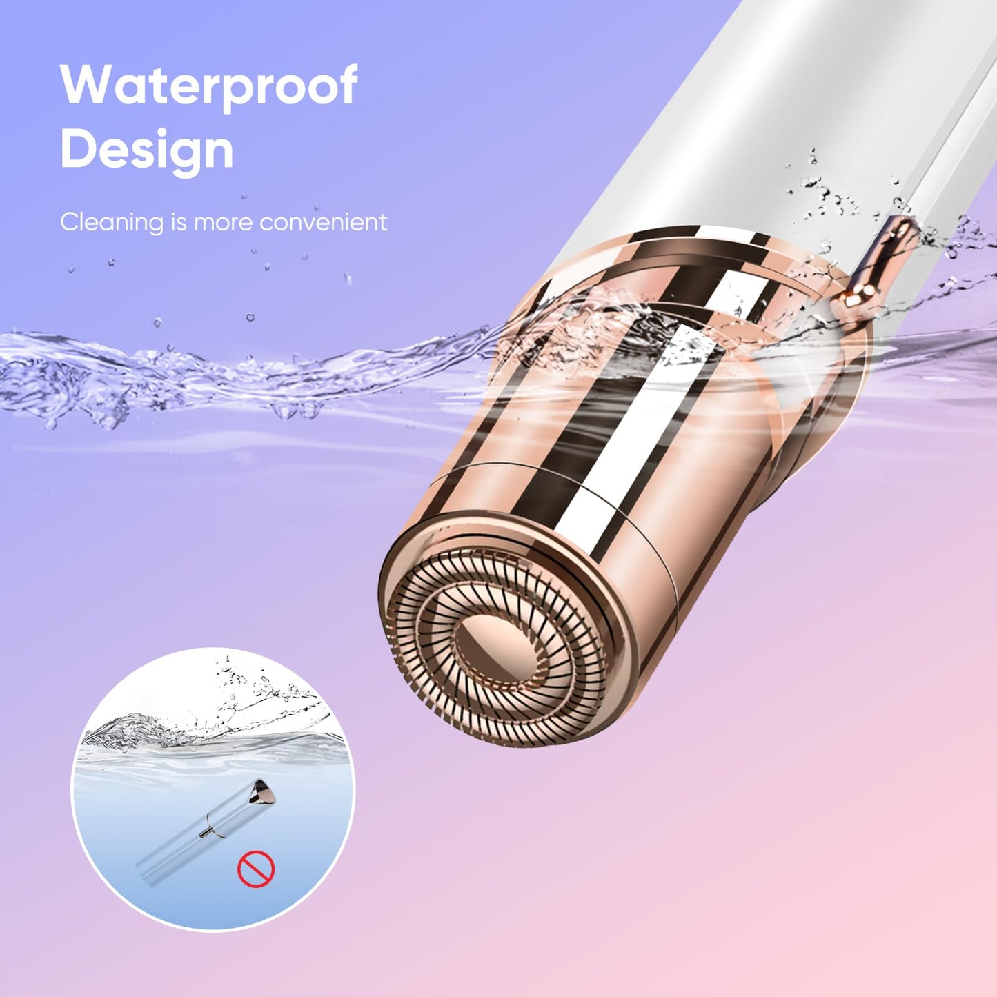 Facial Hair Remover for Women - as Seen on TV Painless Face Shaver - Mini Hair Remover, Electric Razor Shaver Portable Bikini Epilator for Lips, Chin, Armpit, Peach Fuzz, Fingers, Neck, Cheek(Rose Gold) - digibuy