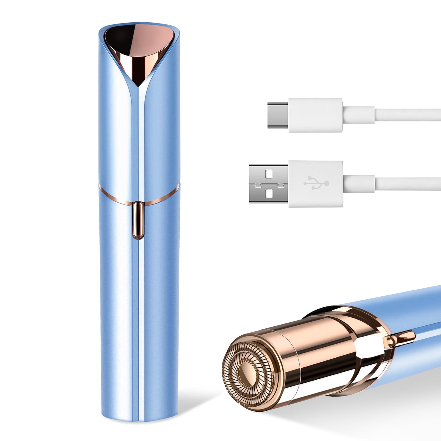 Facial Hair Remover for Women - as Seen on TV Painless Face Shaver - Mini Hair Remover, Electric Razor Shaver Portable Bikini Epilator for Lips, Chin, Armpit, Peach Fuzz, Fingers, Neck, Cheek(Rose Gold) - digibuy
