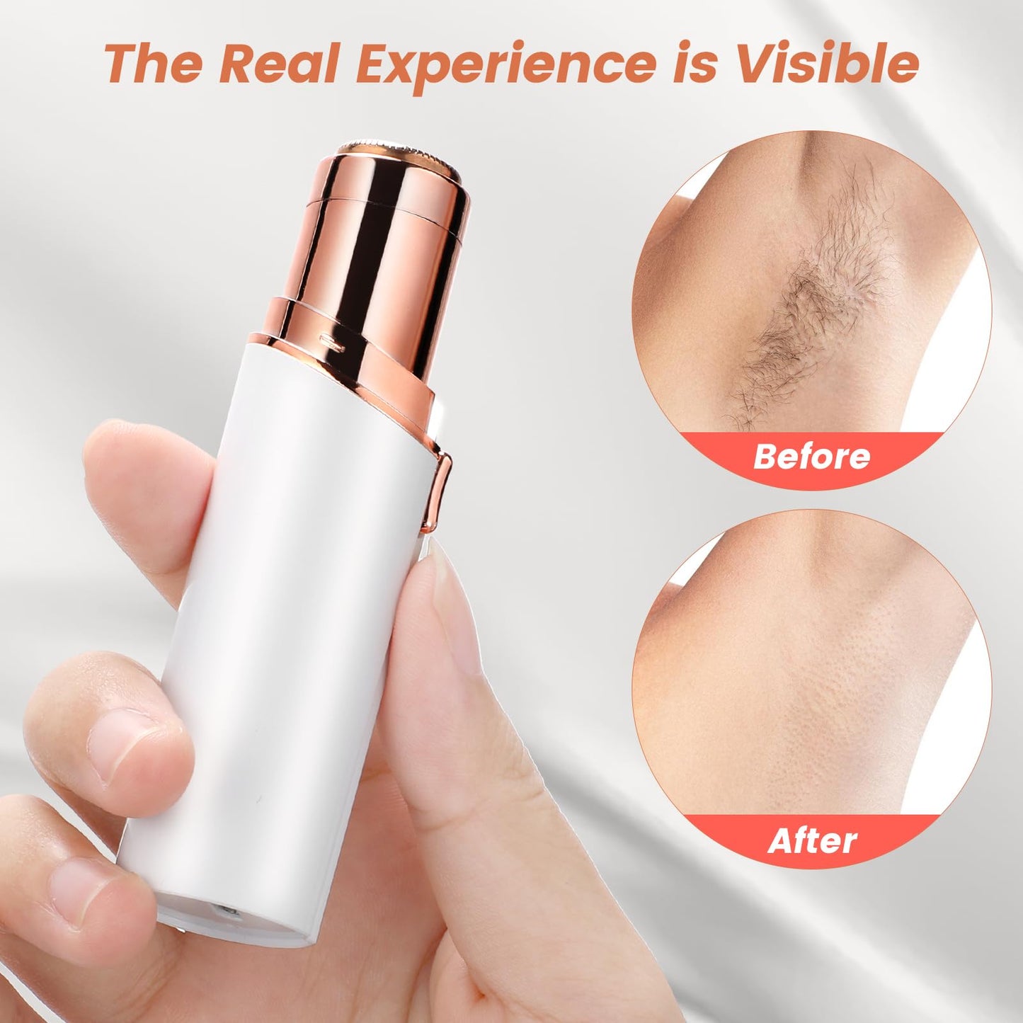 Facial Hair Remover for Women - as Seen on TV Painless Face Shaver - Mini Hair Remover, Electric Razor Shaver Portable Bikini Epilator for Lips, Chin, Armpit, Peach Fuzz, Fingers, Neck, Cheek(Rose Gold) - digibuy