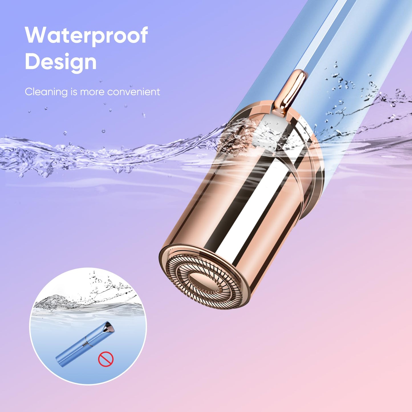 Facial Hair Remover for Women - as Seen on TV Painless Face Shaver - Mini Hair Remover, Electric Razor Shaver Portable Bikini Epilator for Lips, Chin, Armpit, Peach Fuzz, Fingers, Neck, Cheek(Rose Gold) - digibuy