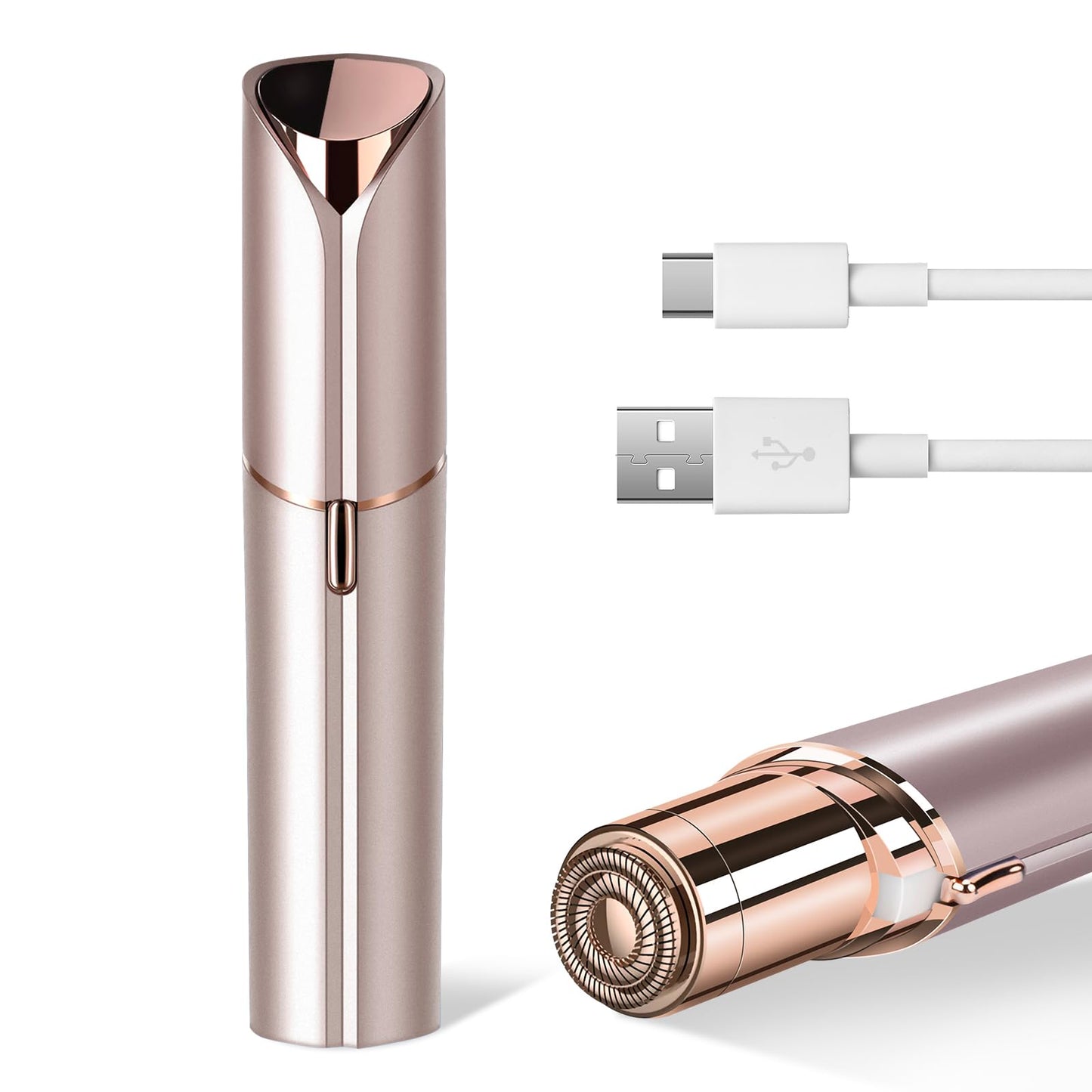 Facial Hair Remover for Women - as Seen on TV Painless Face Shaver - Mini Hair Remover, Electric Razor Shaver Portable Bikini Epilator for Lips, Chin, Armpit, Peach Fuzz, Fingers, Neck, Cheek(Rose Gold) - digibuy