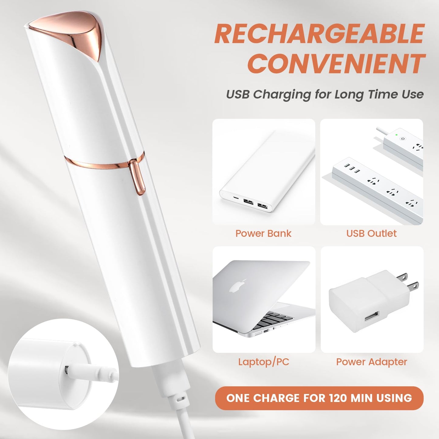 Facial Hair Remover for Women - as Seen on TV Painless Face Shaver - Mini Hair Remover, Electric Razor Shaver Portable Bikini Epilator for Lips, Chin, Armpit, Peach Fuzz, Fingers, Neck, Cheek(Rose Gold) - digibuy