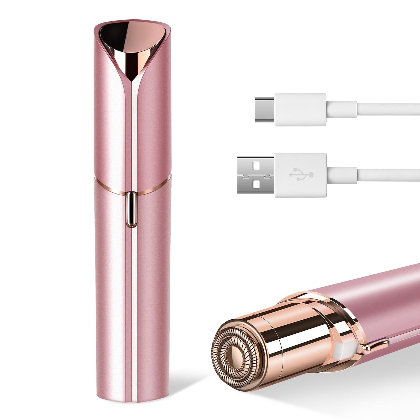 Facial Hair Remover for Women - as Seen on TV Painless Face Shaver - Mini Hair Remover, Electric Razor Shaver Portable Bikini Epilator for Lips, Chin, Armpit, Peach Fuzz, Fingers, Neck, Cheek(Rose Gold) - digibuy