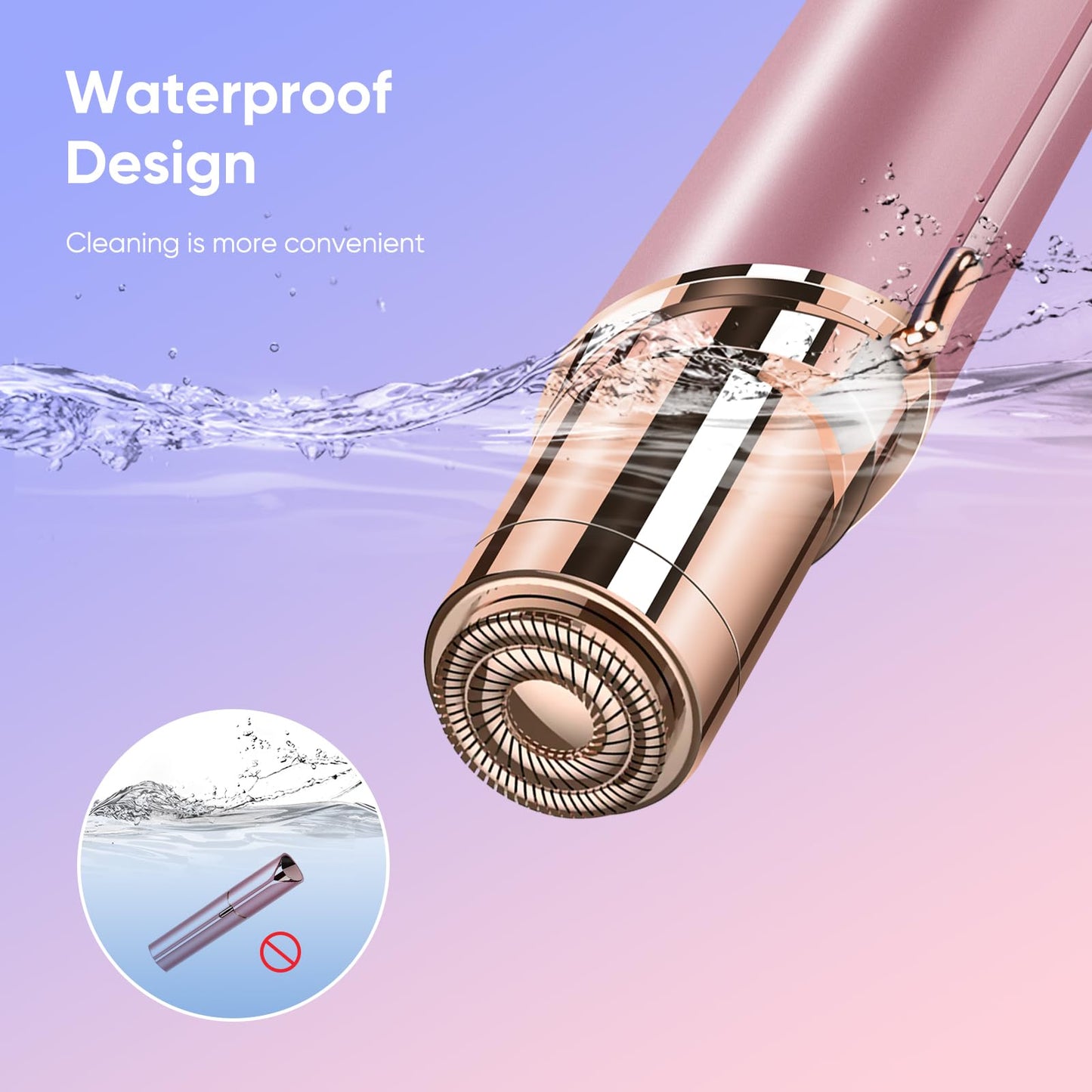 Facial Hair Remover for Women - as Seen on TV Painless Face Shaver - Mini Hair Remover, Electric Razor Shaver Portable Bikini Epilator for Lips, Chin, Armpit, Peach Fuzz, Fingers, Neck, Cheek(Rose Gold) - digibuy
