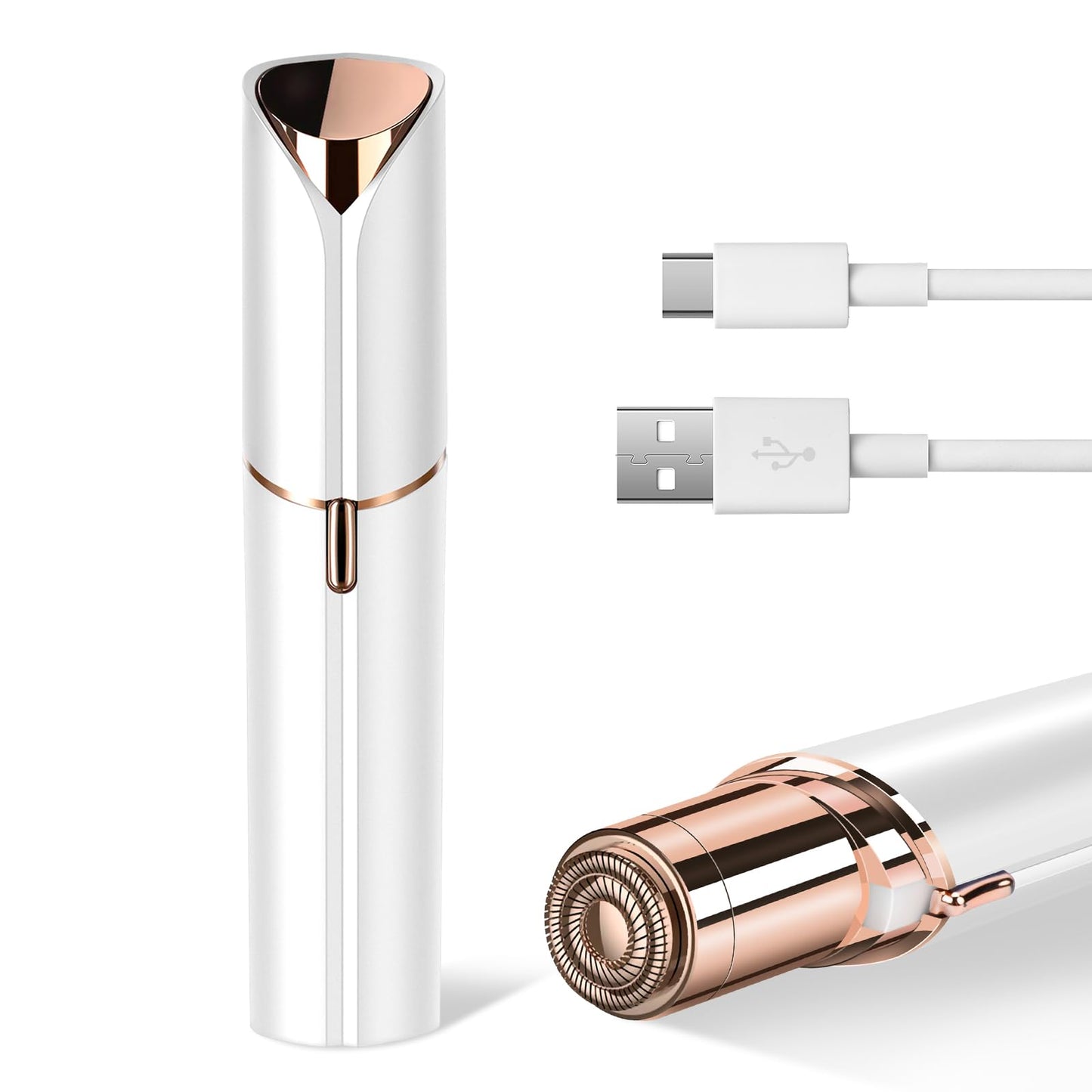 Facial Hair Remover for Women - as Seen on TV Painless Face Shaver - Mini Hair Remover, Electric Razor Shaver Portable Bikini Epilator for Lips, Chin, Armpit, Peach Fuzz, Fingers, Neck, Cheek(Rose Gold) - digibuy