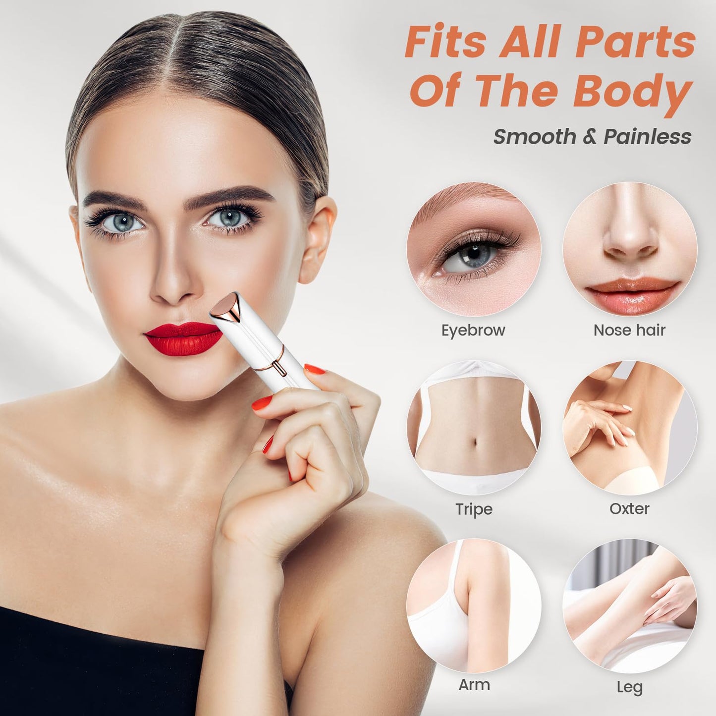 Facial Hair Remover for Women - as Seen on TV Painless Face Shaver - Mini Hair Remover, Electric Razor Shaver Portable Bikini Epilator for Lips, Chin, Armpit, Peach Fuzz, Fingers, Neck, Cheek(Rose Gold) - digibuy
