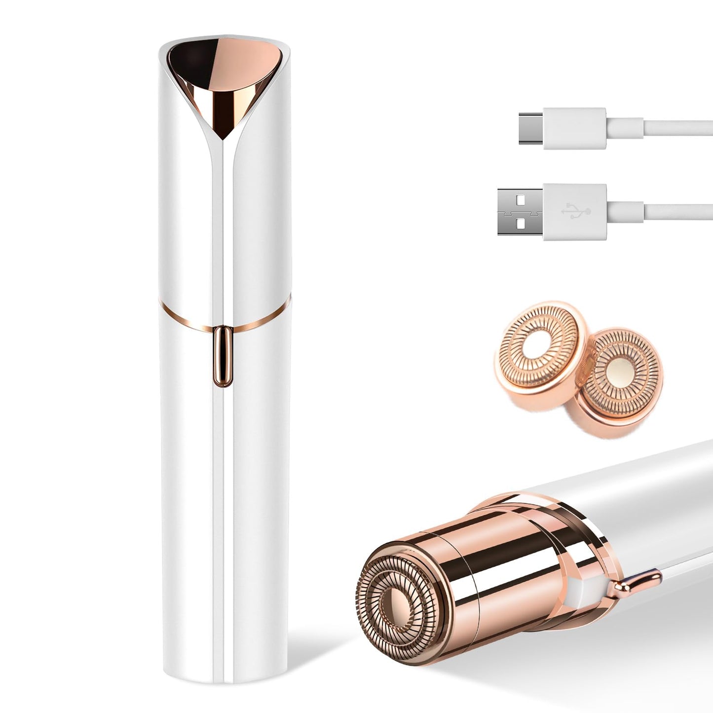 Facial Hair Remover for Women - as Seen on TV Painless Face Shaver - Mini Hair Remover, Electric Razor Shaver Portable Bikini Epilator for Lips, Chin, Armpit, Peach Fuzz, Fingers, Neck, Cheek(Rose Gold) - digibuy