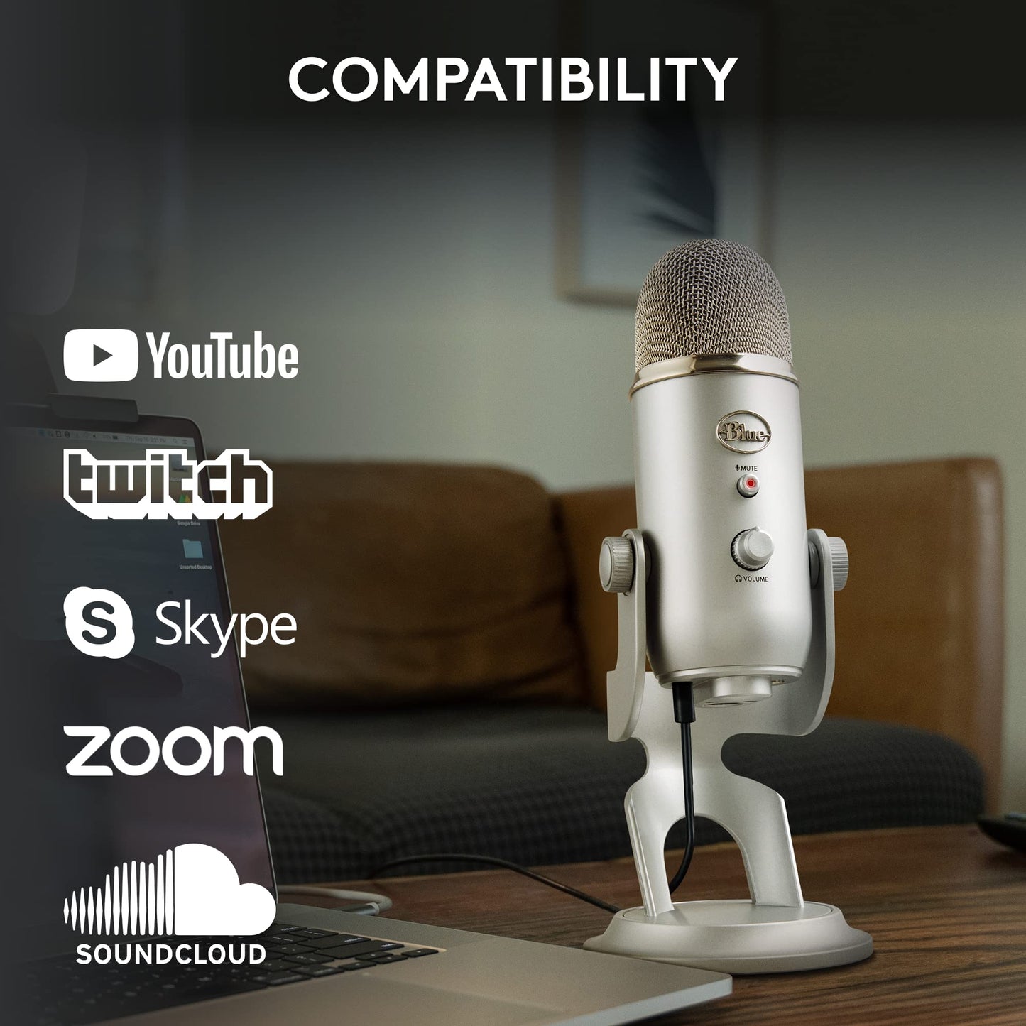 Logitech for Creators Blue Microphones Yeti USB Microphone (Blackout) - digibuy