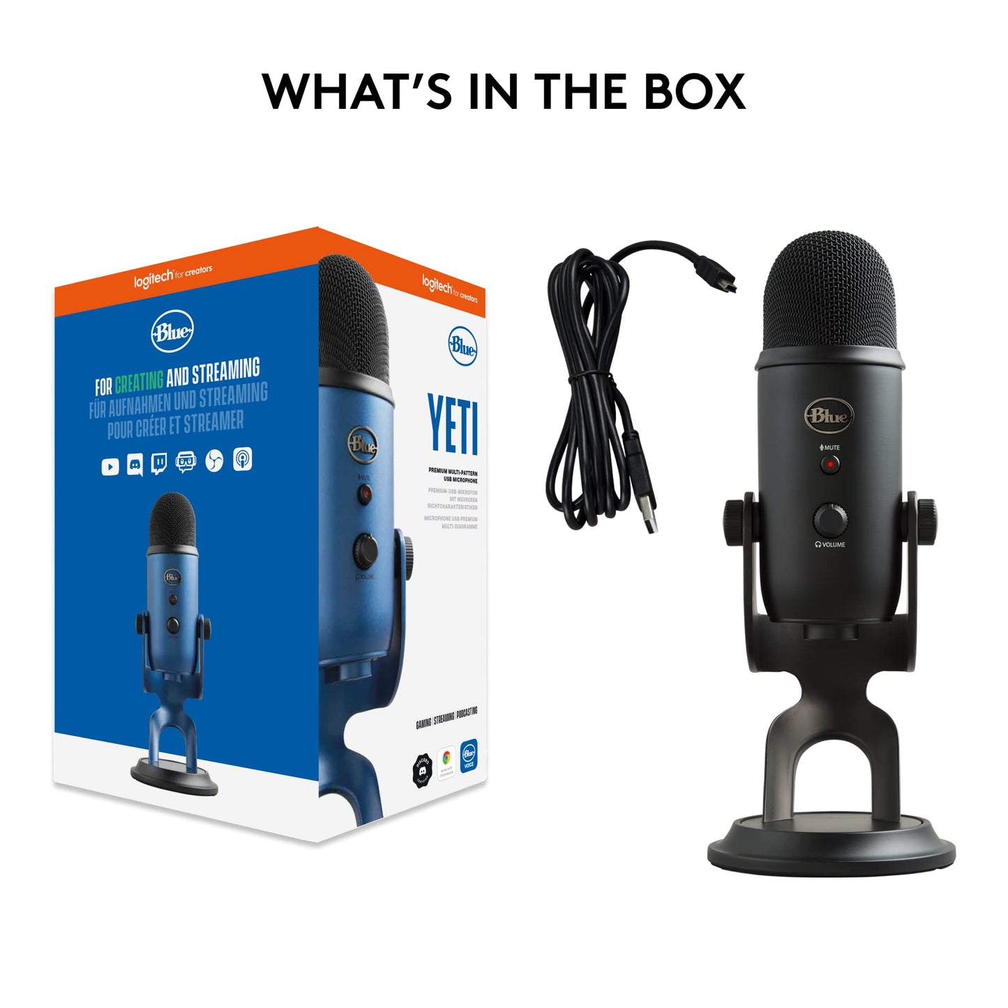 Logitech for Creators Blue Microphones Yeti USB Microphone (Blackout) - digibuy