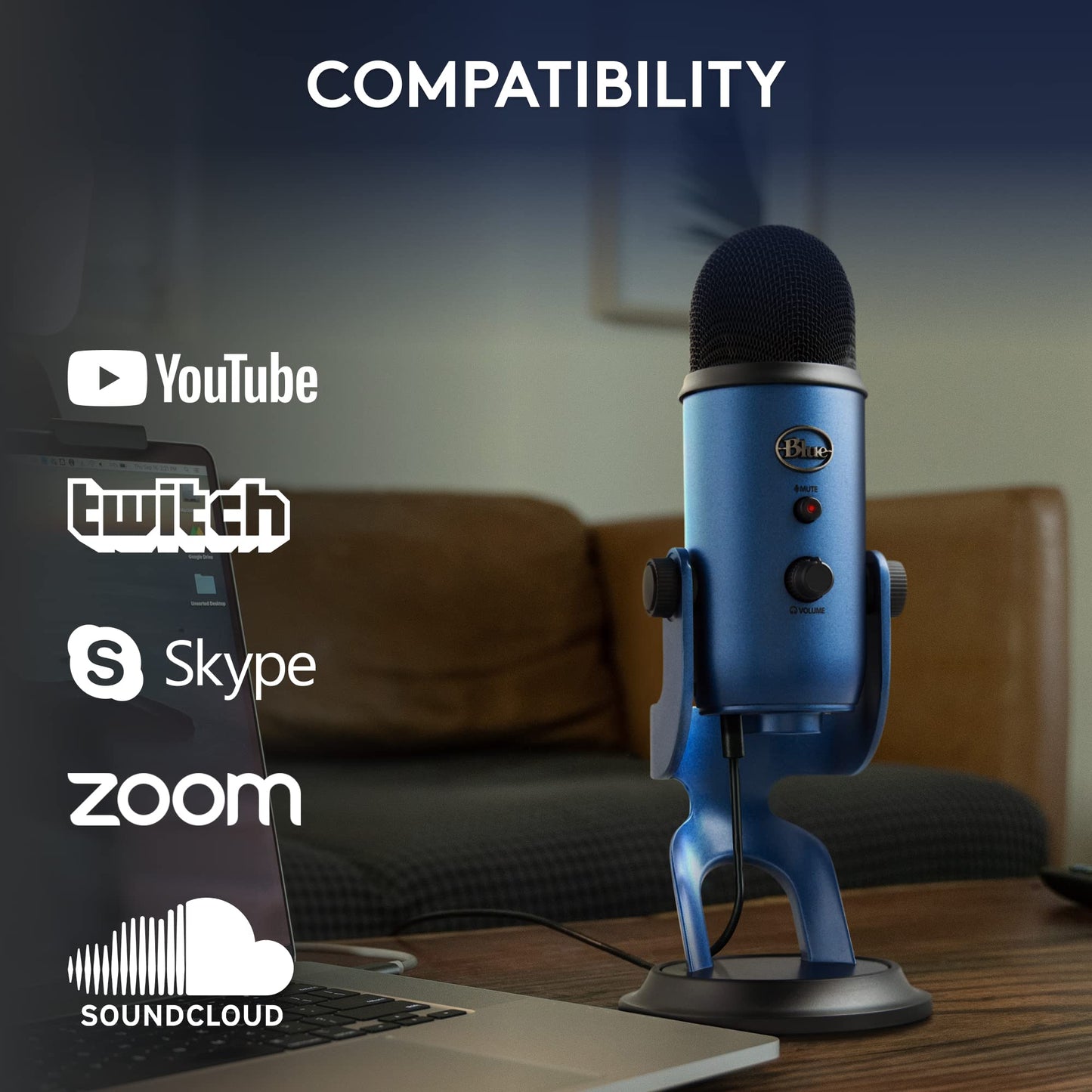 Logitech for Creators Blue Microphones Yeti USB Microphone (Blackout) - digibuy