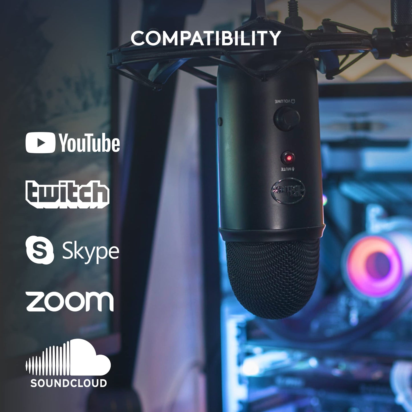 Logitech for Creators Blue Microphones Yeti USB Microphone (Blackout) - digibuy