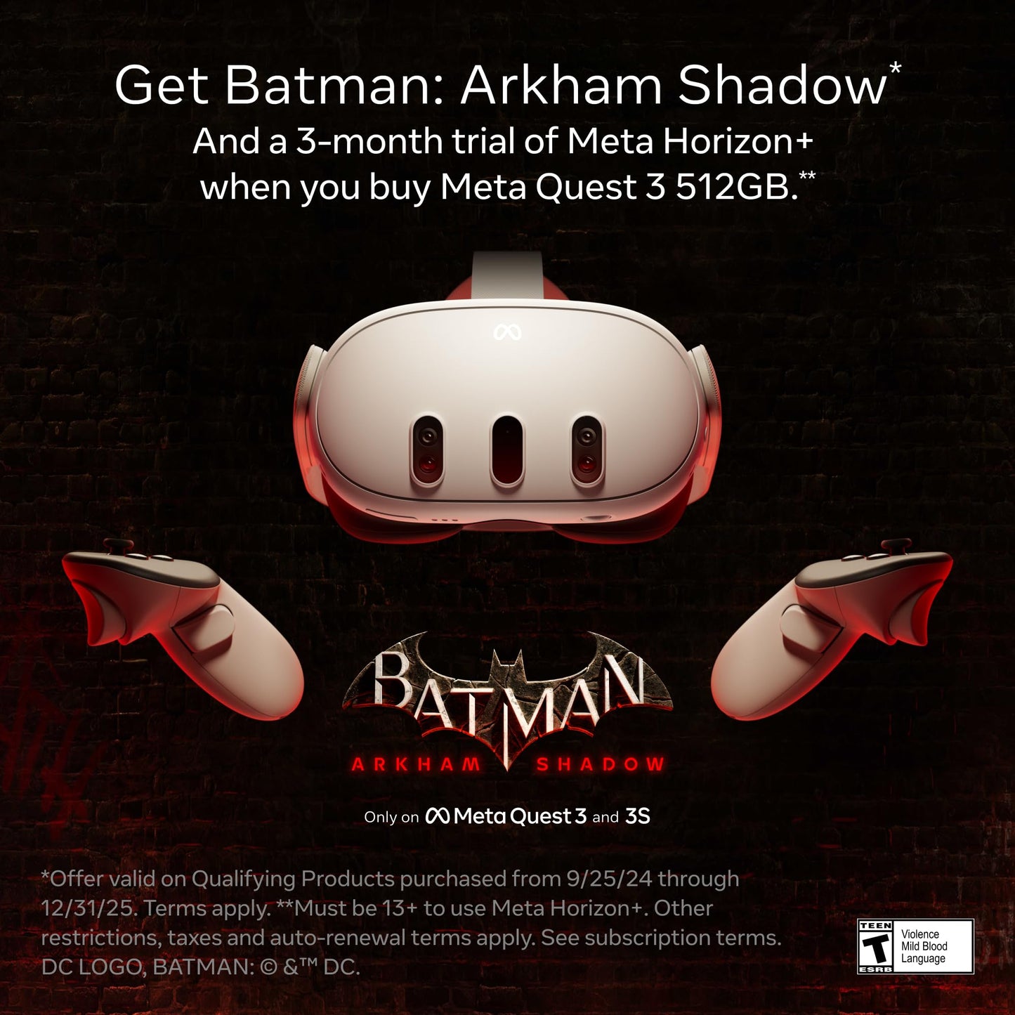 Meta Quest 3 512GB | Thirty Percent Sharper Resolution — 2X Graphical Processing Power — Play Without Wires — Get Batman: Arkham Shadow and a 3 - Month Trial of Meta Horizon+ Included - digibuy