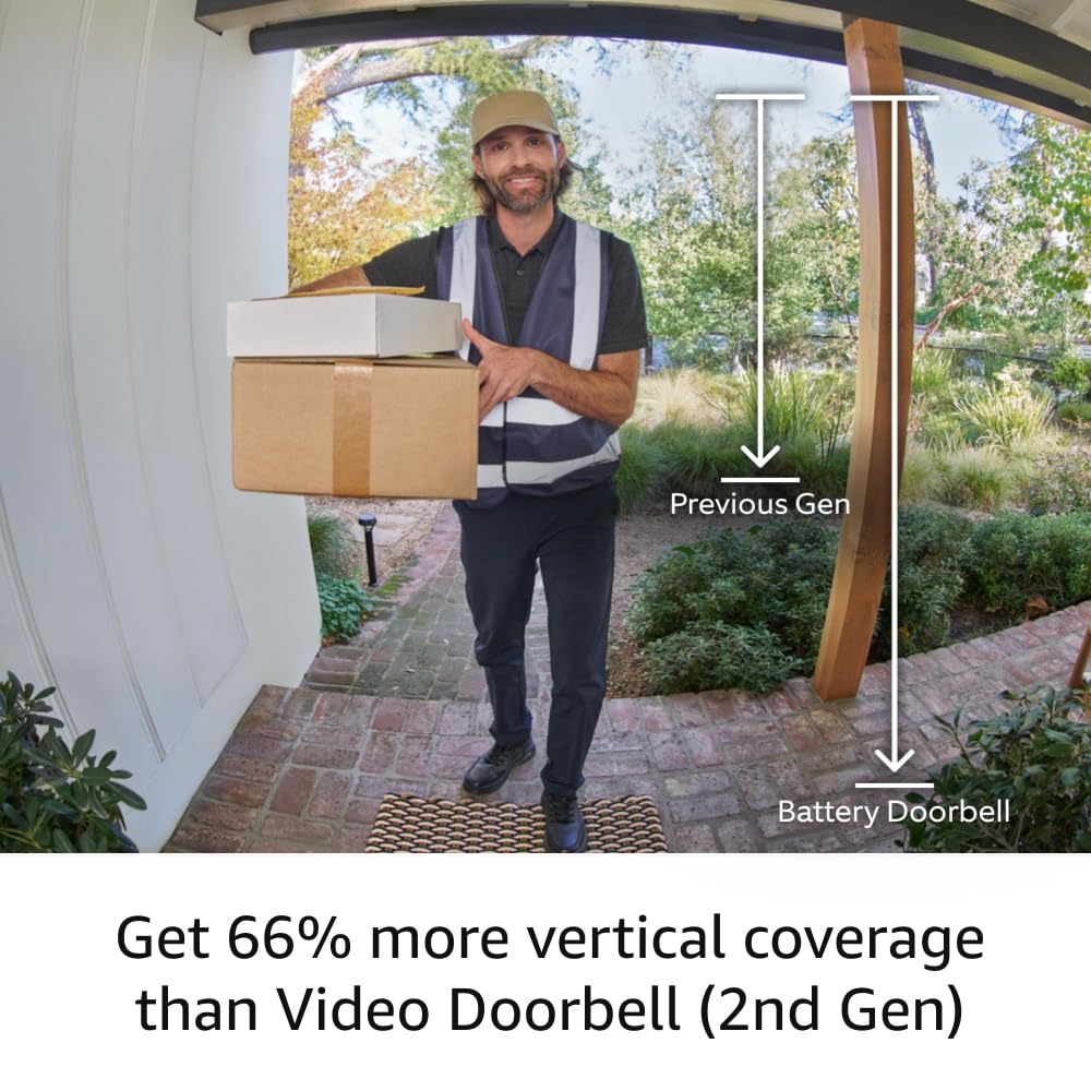 Ring Battery Doorbell | Home or business security with Head - to - Toe Video, Live View with Two - Way Talk, and Motion Detection & Alerts (newest model), Venetian Bronze - digibuy