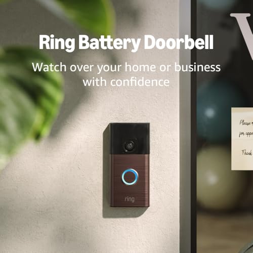 Ring Battery Doorbell | Home or business security with Head - to - Toe Video, Live View with Two - Way Talk, and Motion Detection & Alerts (newest model), Venetian Bronze - digibuy