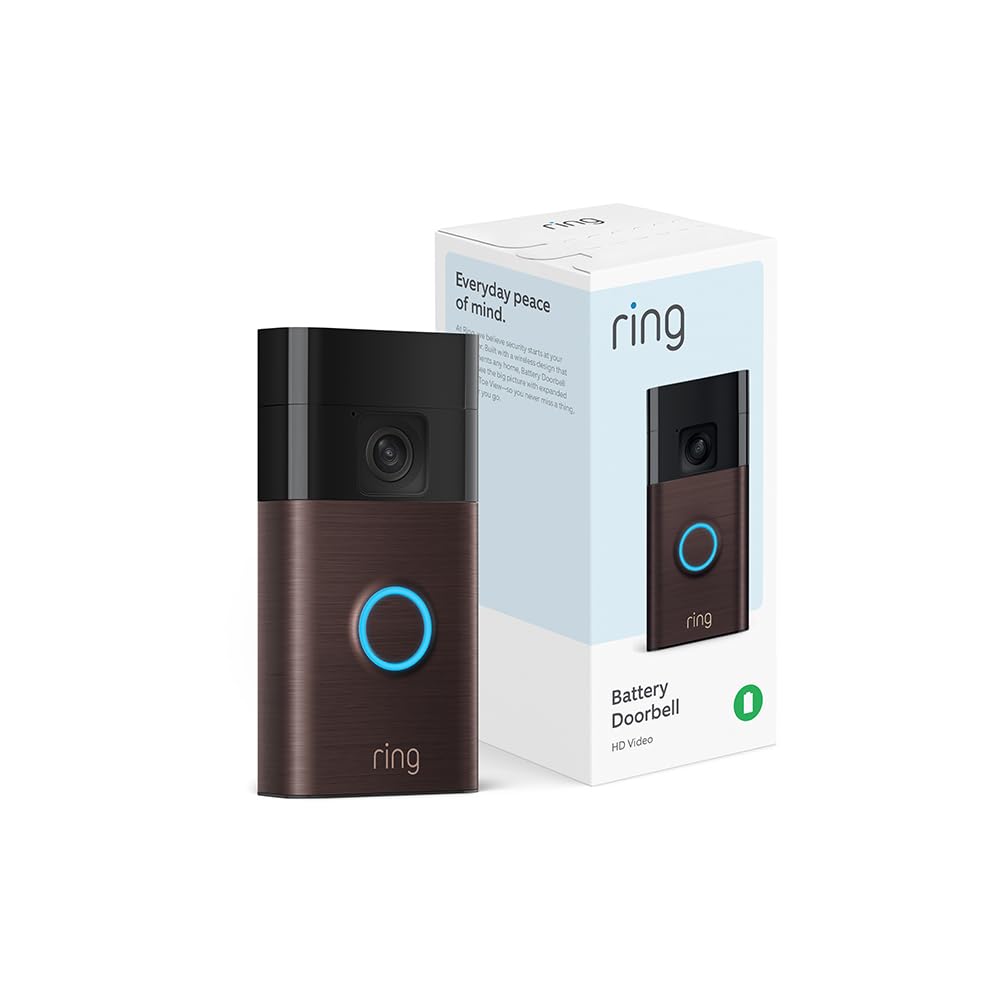 Ring Battery Doorbell | Home or business security with Head - to - Toe Video, Live View with Two - Way Talk, and Motion Detection & Alerts (newest model), Venetian Bronze - digibuy