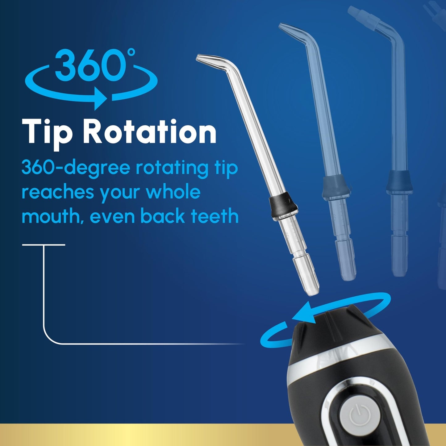 Waterpik Cordless Advanced 2.0 Water Flosser For Teeth, Gums, Braces, Dental Care With Travel Bag and 4 Tips, ADA Accepted, Rechargeable, Portable, and Waterproof, Black WP - 582, Packaging May Vary - digibuy