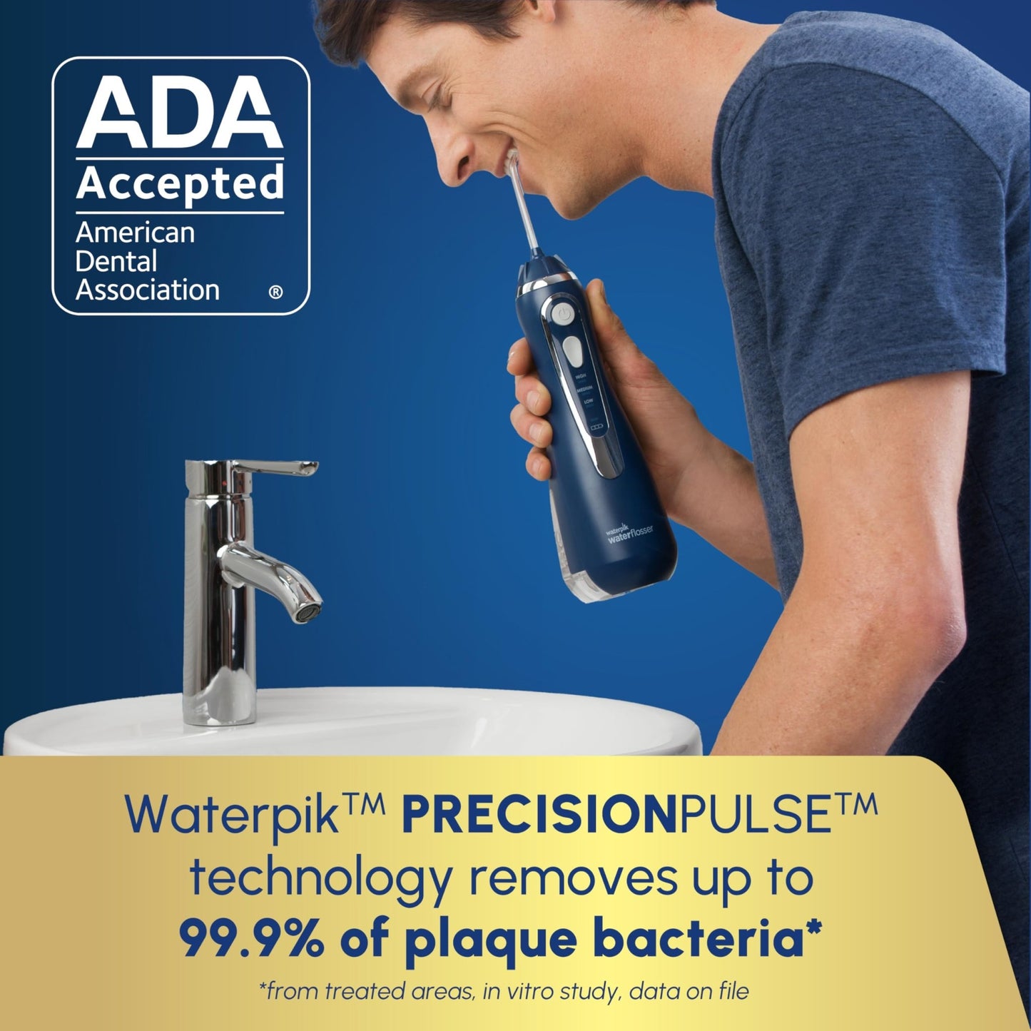 Waterpik Cordless Advanced 2.0 Water Flosser For Teeth, Gums, Braces, Dental Care With Travel Bag and 4 Tips, ADA Accepted, Rechargeable, Portable, and Waterproof, Black WP - 582, Packaging May Vary - digibuy