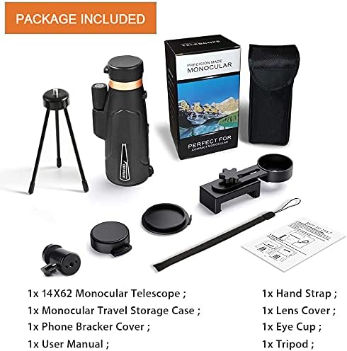 12x60 Monocular Telescope with Smartphone Holder & Upgraded Tripod, High Powered SMC & BAK4 Scope, Birthday Gifts for Men Dad Him Husband Teen, Gifts for Christmas, Outdoors Survival Hiking Gear - digibuy