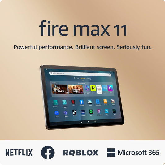 Amazon Fire Max 11 tablet (newest model) vivid 11” display, all - in - one for streaming, reading, and gaming, 14 - hour battery life, optional stylus and keyboard, 64 GB, Gray - digibuy
