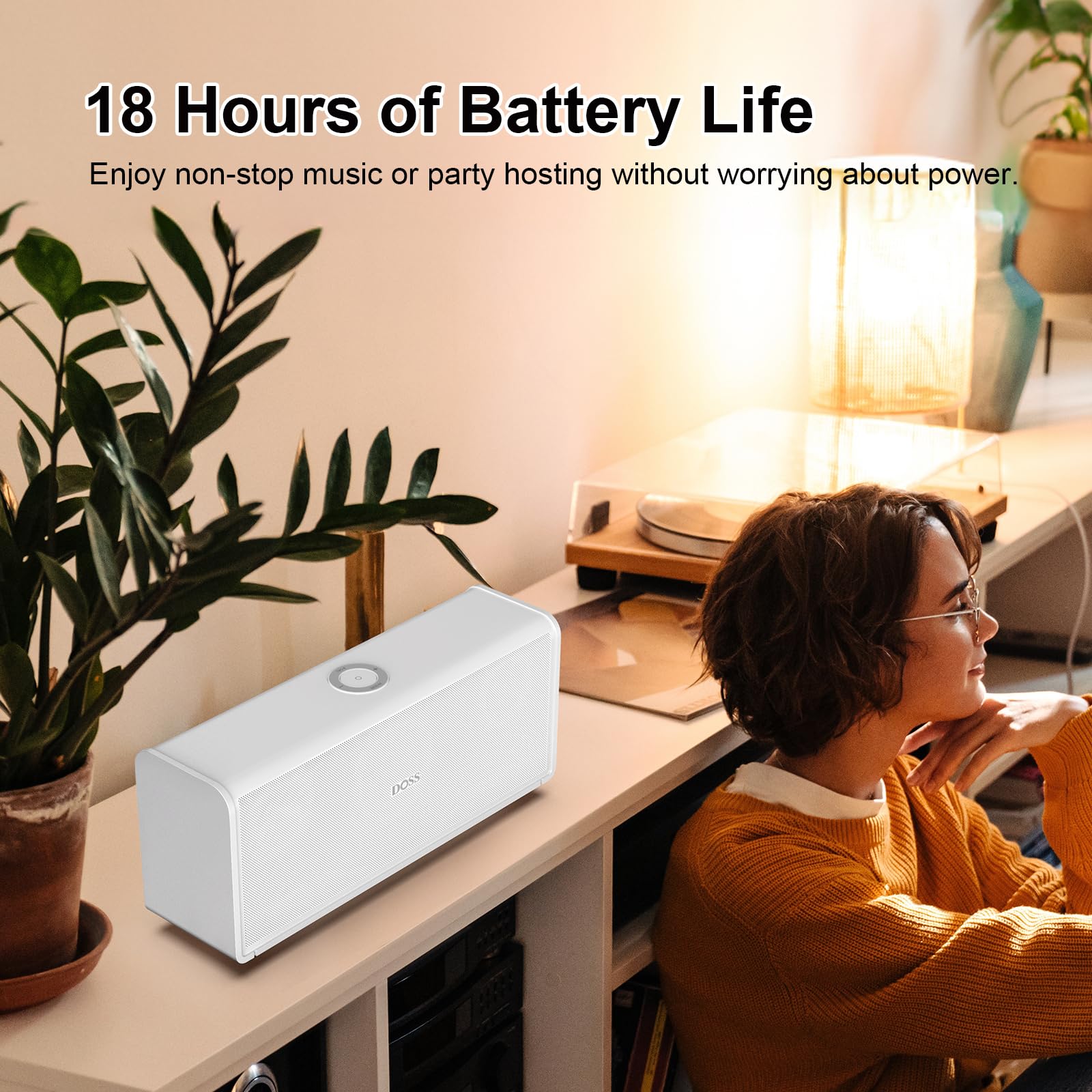 DOSS SoundBox Ultra Bluetooth Speaker with 2.1 Channel Audio, 80W Superior Sound with Deep Bass, Two DSP Technologies, 18H Playtime, BT 5.3, Wireless for Home, Office, Room - Blue - digibuy
