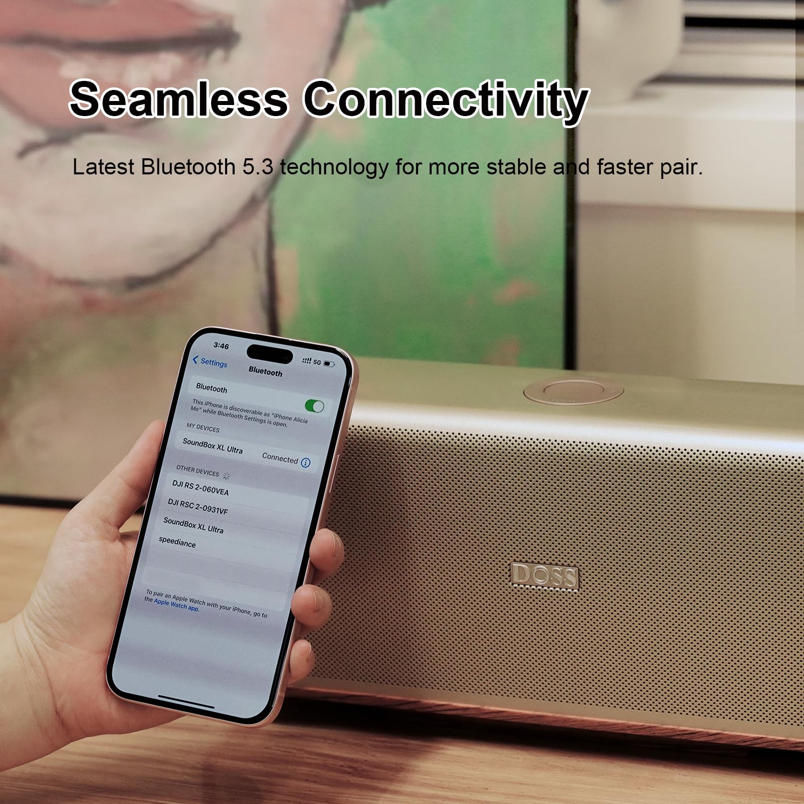 DOSS SoundBox Ultra Bluetooth Speaker with 2.1 Channel Audio, 80W Superior Sound with Deep Bass, Two DSP Technologies, 18H Playtime, BT 5.3, Wireless for Home, Office, Room - Blue - digibuy